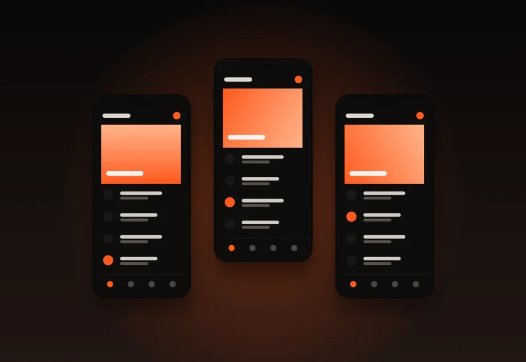 Mobile screens from the creative technology brand project