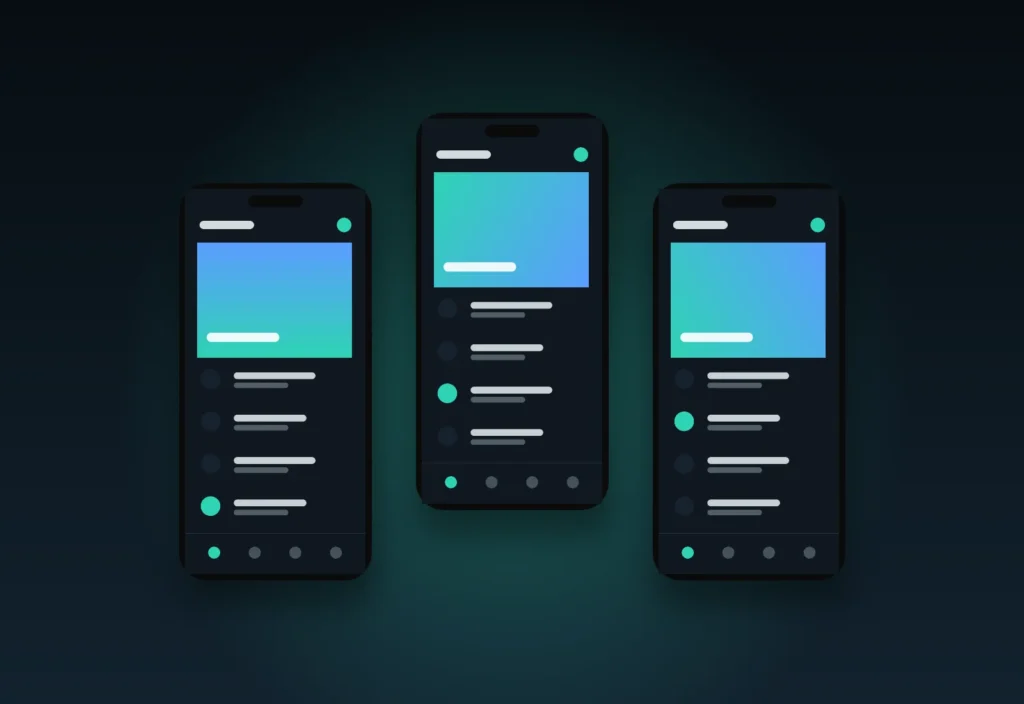 Mobile screens from the ai saas website project